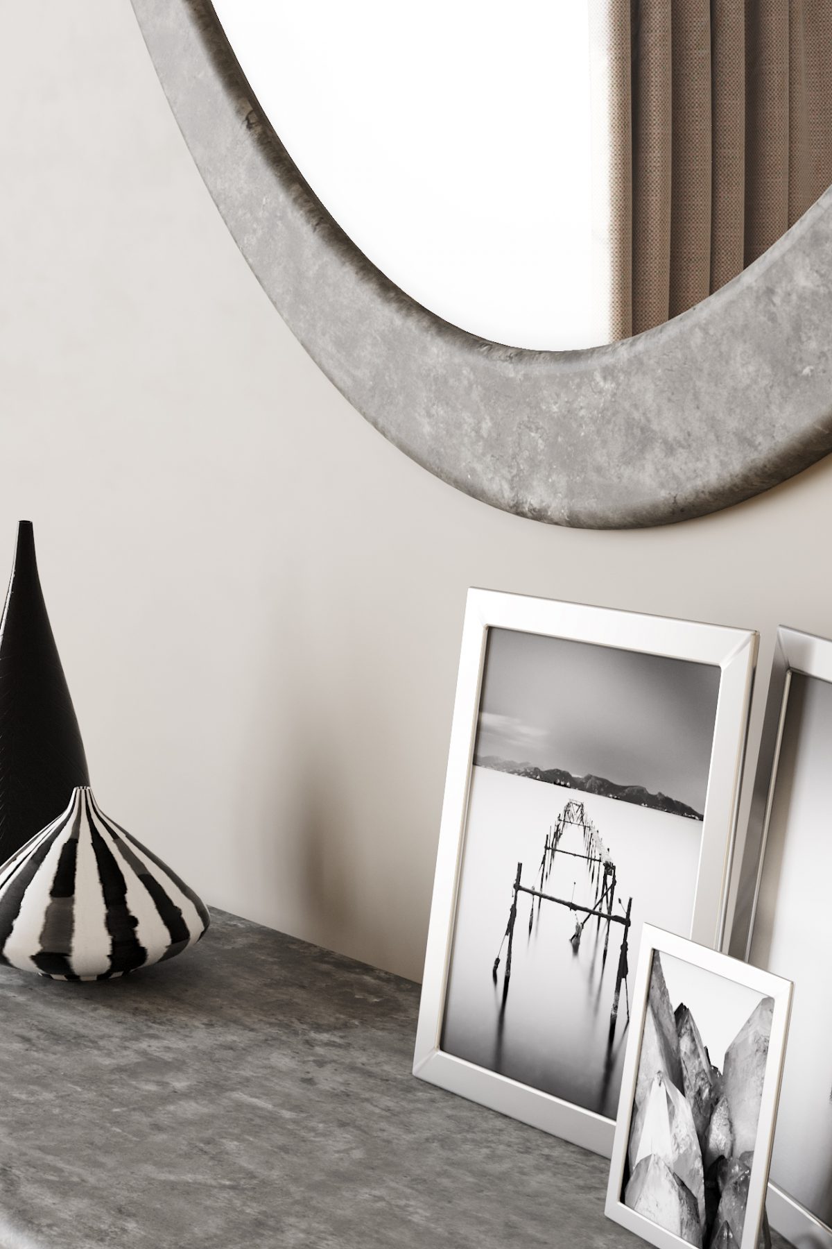 Зеркало “Телфорд вью” серый бетон